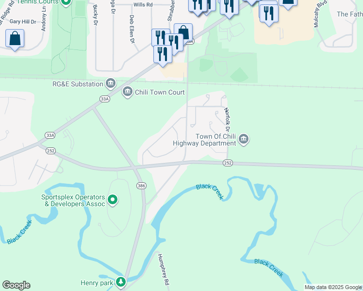 map of restaurants, bars, coffee shops, grocery stores, and more near 500 Still Moon Crescent in Rochester