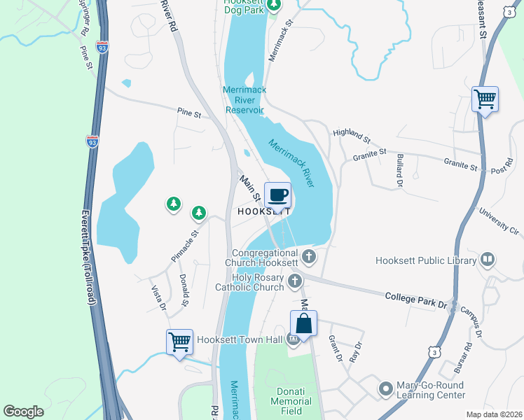 map of restaurants, bars, coffee shops, grocery stores, and more near 216 Church Road in Pembroke