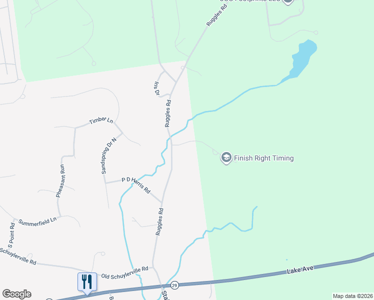 map of restaurants, bars, coffee shops, grocery stores, and more near 50 Ruggles Road in Saratoga Springs