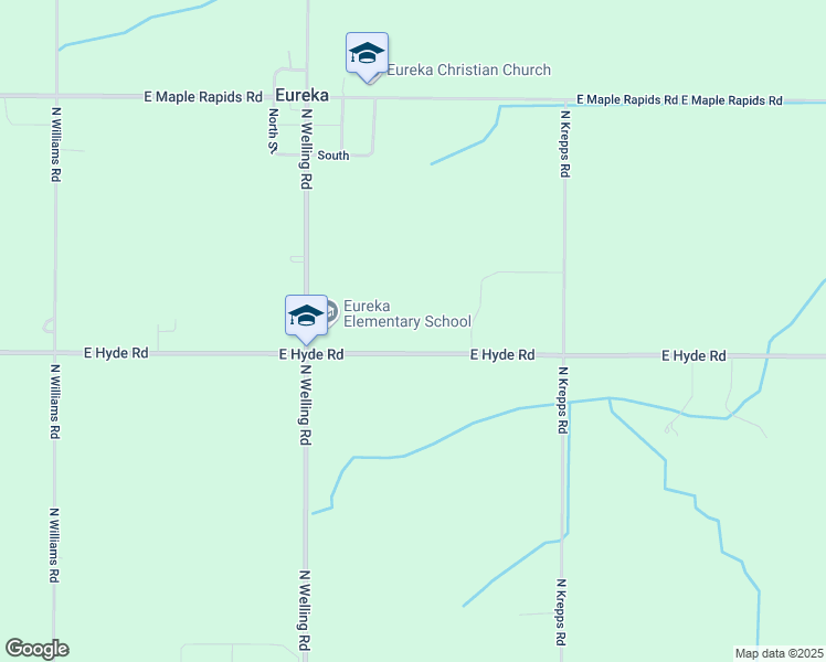 map of restaurants, bars, coffee shops, grocery stores, and more near 2674 East Hyde Road in Saint Johns