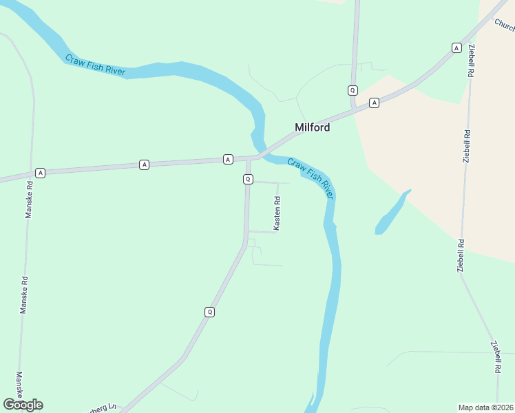 map of restaurants, bars, coffee shops, grocery stores, and more near N6957 Kasten Road in Lake Mills