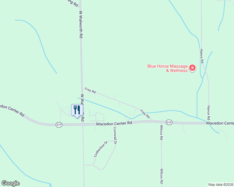 map of restaurants, bars, coffee shops, grocery stores, and more near 628 Frey Road in Macedon