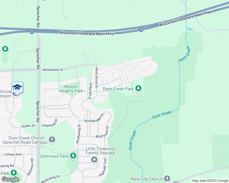 map of restaurants, bars, coffee shops, grocery stores, and more near 6905 Littlemore Drive in Madison