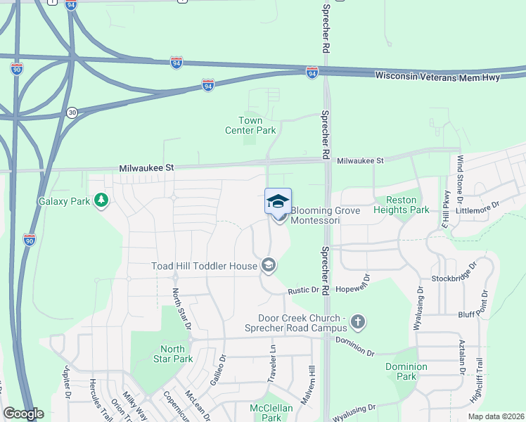map of restaurants, bars, coffee shops, grocery stores, and more near 9 Connor Court in Madison