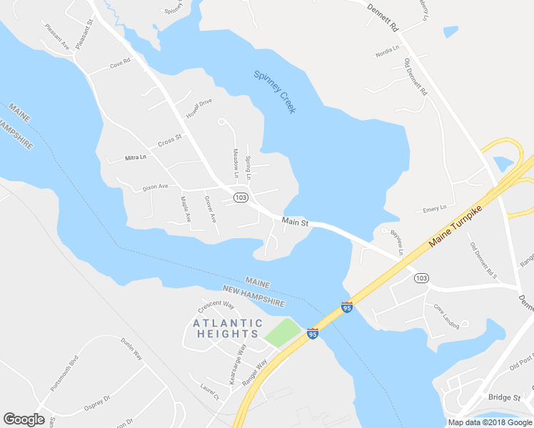 map of restaurants, bars, coffee shops, grocery stores, and more near 291 Main Street in Eliot