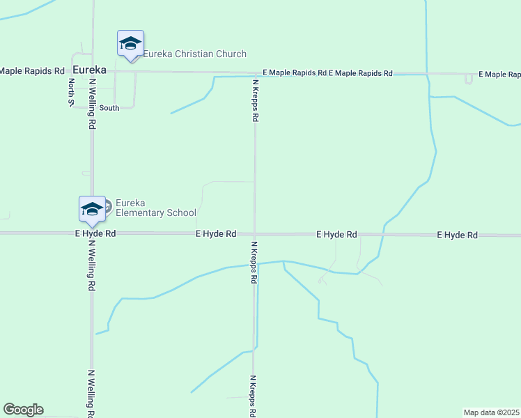 map of restaurants, bars, coffee shops, grocery stores, and more near 7561 North Krepps Road in Elsie