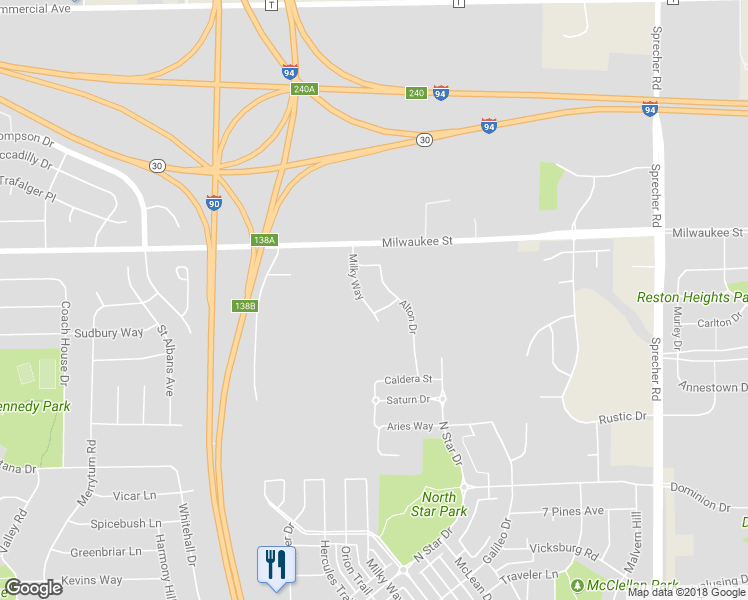 map of restaurants, bars, coffee shops, grocery stores, and more near 125 Alton Drive in Madison