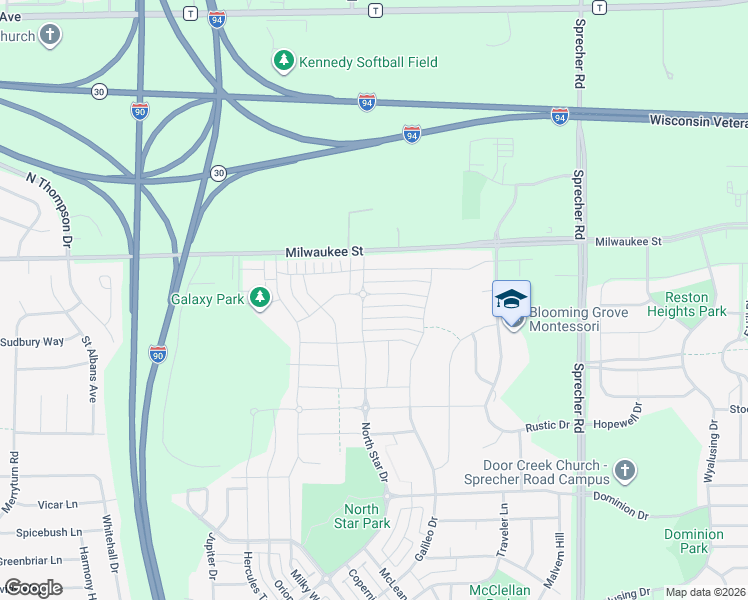 map of restaurants, bars, coffee shops, grocery stores, and more near 6106 Ragan Street in Madison
