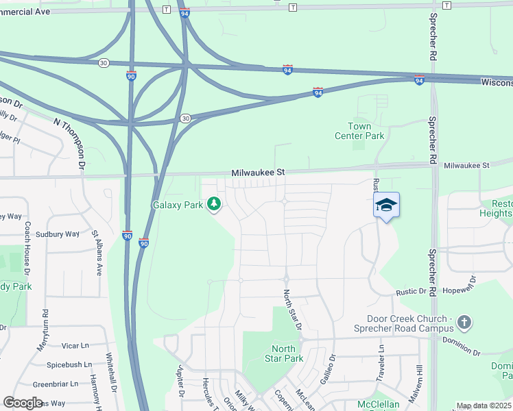map of restaurants, bars, coffee shops, grocery stores, and more near 125 Alton Drive in Madison