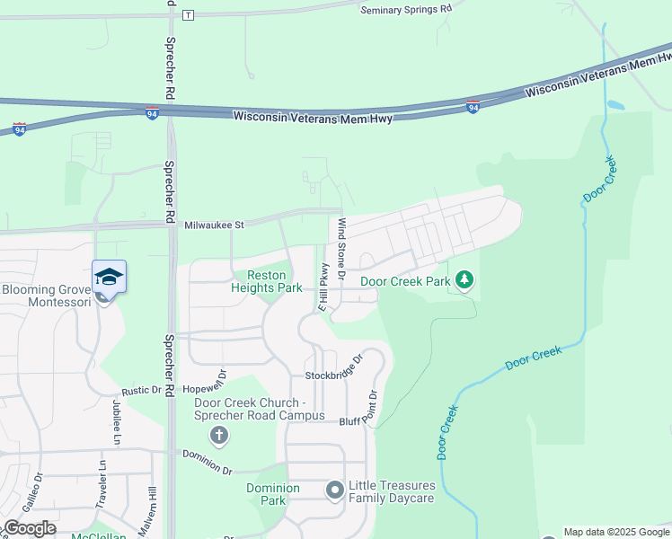 map of restaurants, bars, coffee shops, grocery stores, and more near 232 Wind Stone Drive in Madison