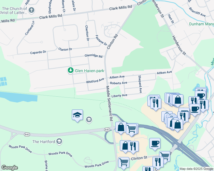 map of restaurants, bars, coffee shops, grocery stores, and more near 4871 30 in Whitesboro