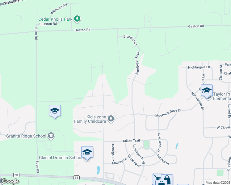 map of restaurants, bars, coffee shops, grocery stores, and more near 2744 Thrush Lane in Cottage Grove