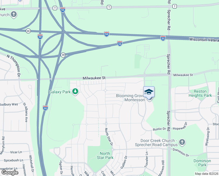 map of restaurants, bars, coffee shops, grocery stores, and more near 6106 Ragan Street in Madison