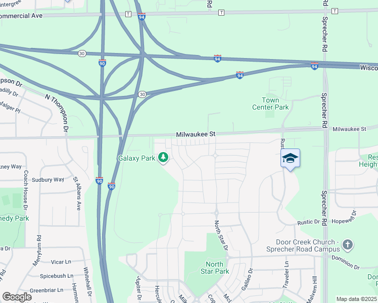 map of restaurants, bars, coffee shops, grocery stores, and more near 125 Alton Drive in Madison