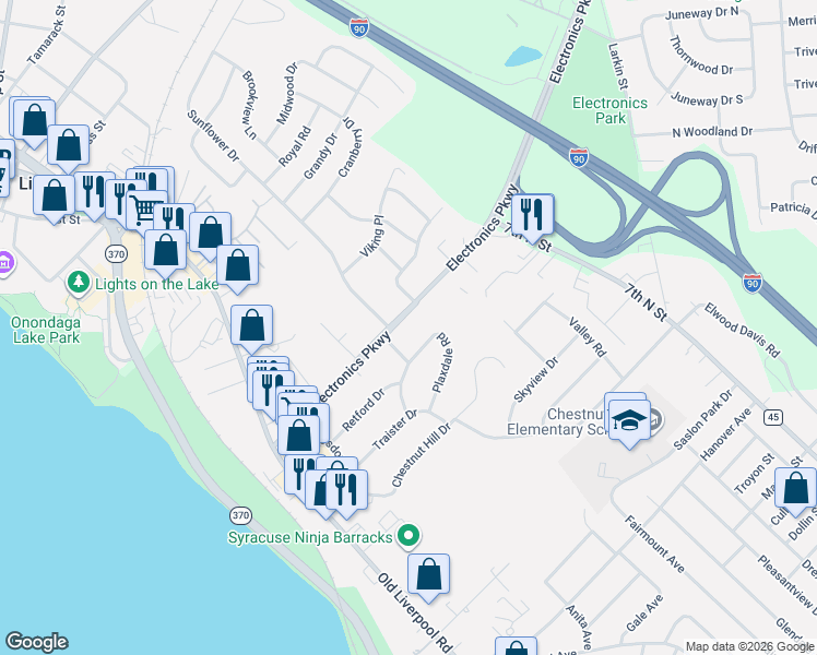 map of restaurants, bars, coffee shops, grocery stores, and more near 103 Pedham Place in Liverpool