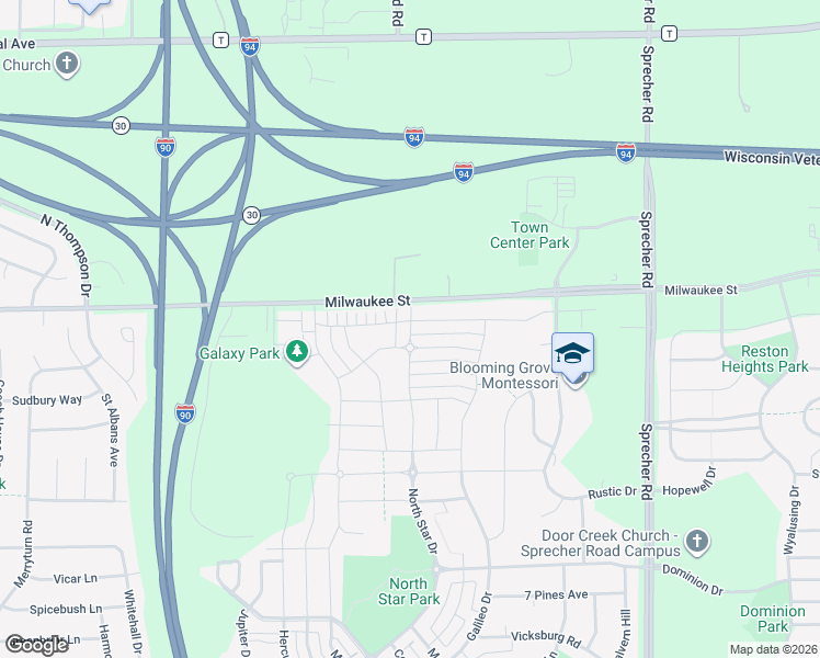 map of restaurants, bars, coffee shops, grocery stores, and more near 6106 Ragan Street in Madison