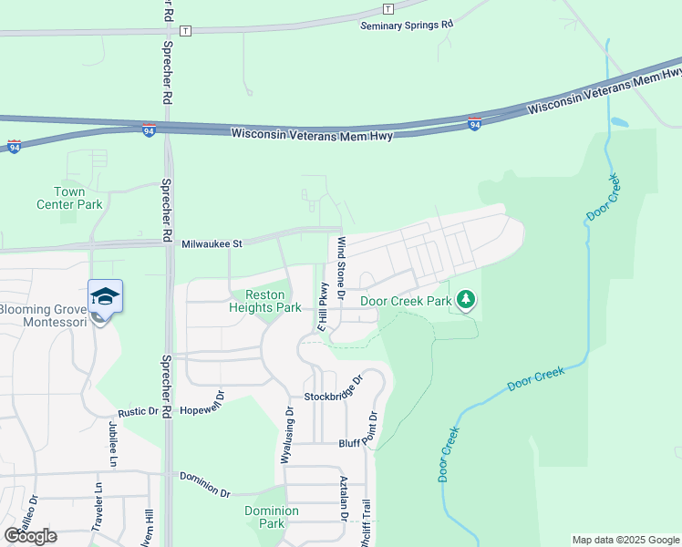 map of restaurants, bars, coffee shops, grocery stores, and more near 232 Wind Stone Drive in Madison