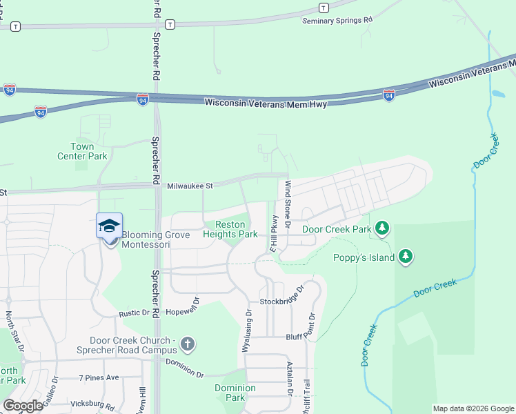 map of restaurants, bars, coffee shops, grocery stores, and more near 219 Wyalusing Drive in Madison