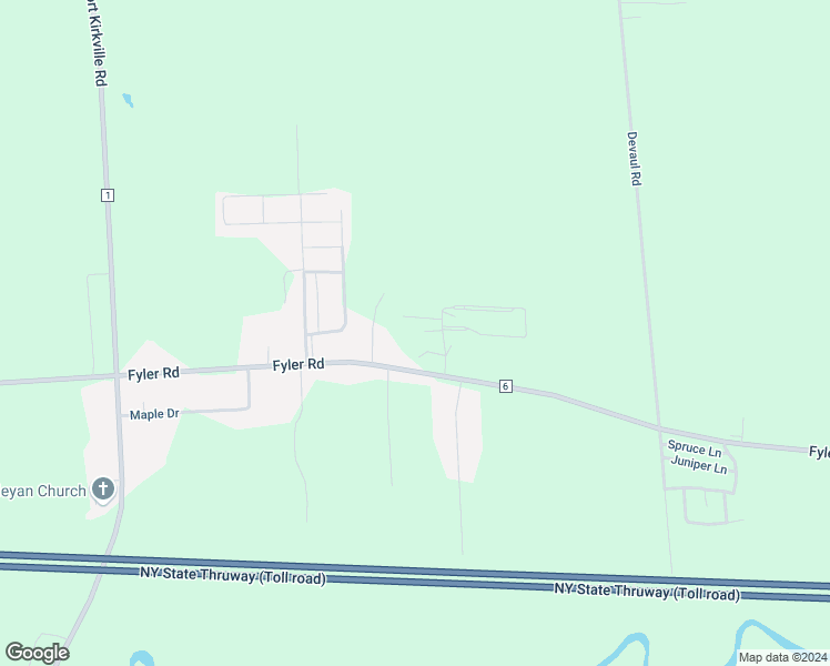 map of restaurants, bars, coffee shops, grocery stores, and more near 837 Fyler Road in Kirkville