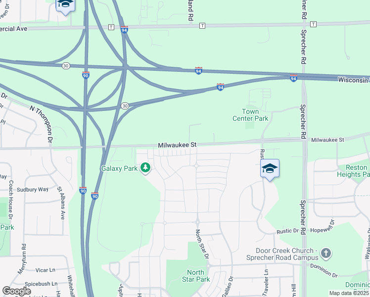 map of restaurants, bars, coffee shops, grocery stores, and more near 6054 Driscoll Drive in Madison