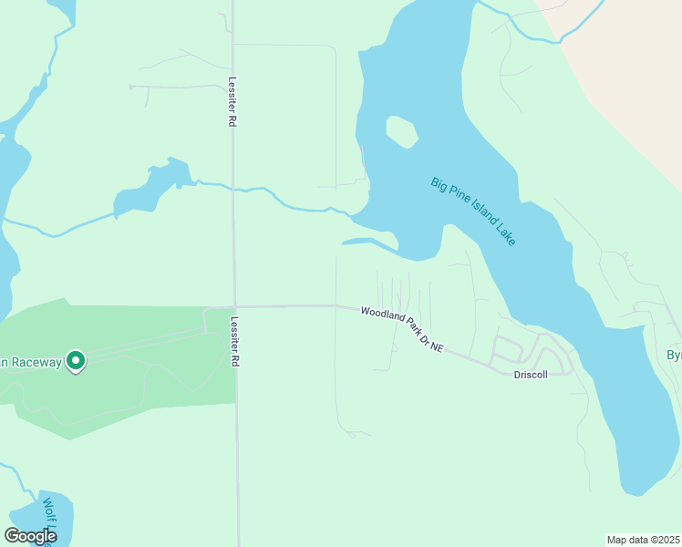 map of restaurants, bars, coffee shops, grocery stores, and more near 12009 Woodland Park Drive Northeast in Belding
