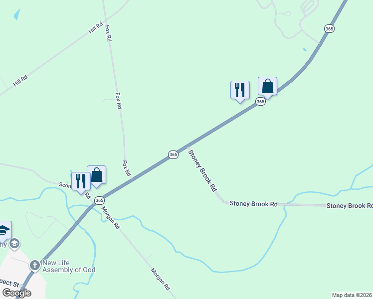 map of restaurants, bars, coffee shops, grocery stores, and more near 4895 New York 365 in Oneida