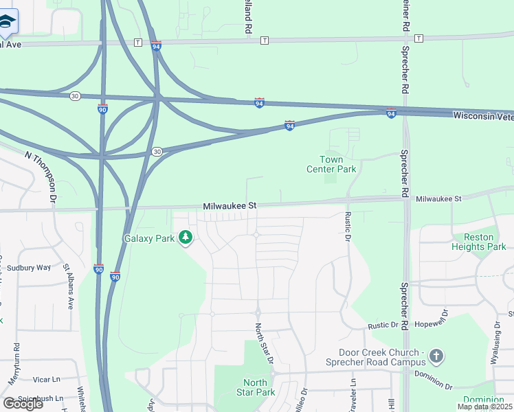 map of restaurants, bars, coffee shops, grocery stores, and more near 6002 Milwaukee Street in Madison