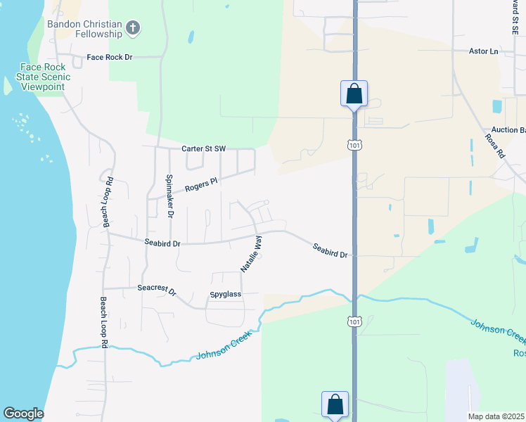 map of restaurants, bars, coffee shops, grocery stores, and more near 2803 Pipit Way in Bandon