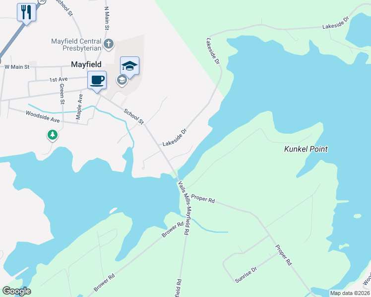 map of restaurants, bars, coffee shops, grocery stores, and more near 17 Haines Street in Mayfield
