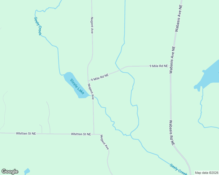 map of restaurants, bars, coffee shops, grocery stores, and more near 10500 9 Mile Road Northeast in Rockford