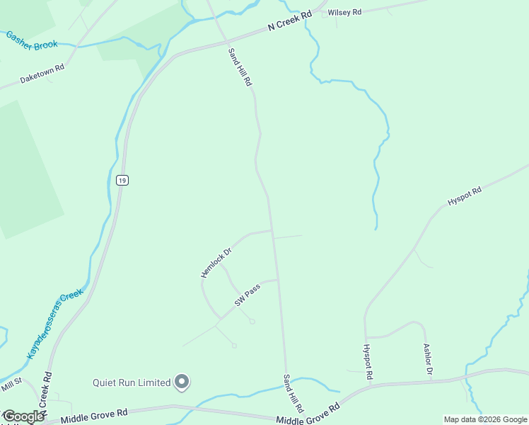 map of restaurants, bars, coffee shops, grocery stores, and more near 154 Sandhill Road in Greenfield Center