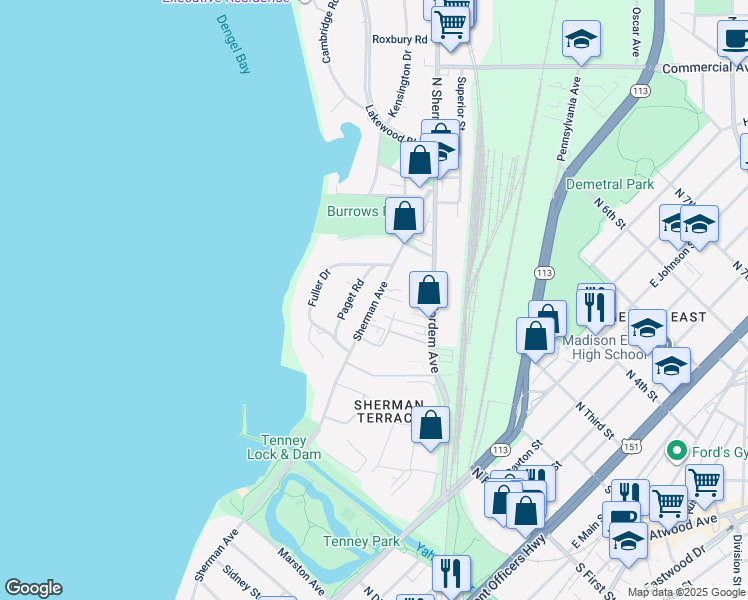 map of restaurants, bars, coffee shops, grocery stores, and more near 28 Paget Road in Madison