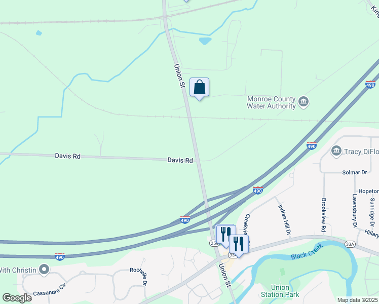 map of restaurants, bars, coffee shops, grocery stores, and more near 3559 Union St in Churchville