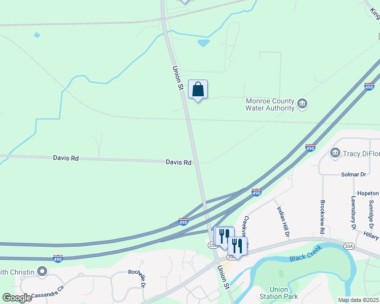 map of restaurants, bars, coffee shops, grocery stores, and more near 3559 Union Street in Churchville