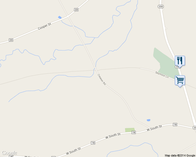 map of restaurants, bars, coffee shops, grocery stores, and more near 4919 Creaser Rd in Oneida