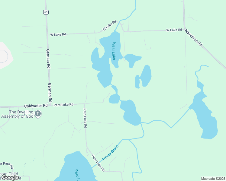 map of restaurants, bars, coffee shops, grocery stores, and more near 2548 Henry Road in Lapeer