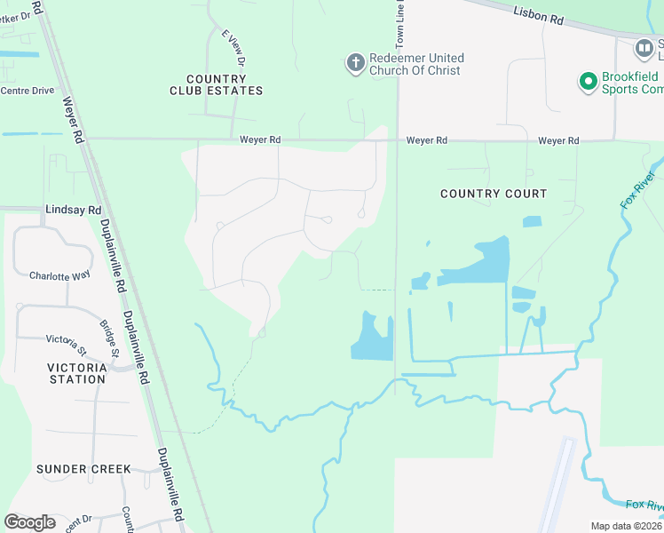 map of restaurants, bars, coffee shops, grocery stores, and more near Timber Court in Pewaukee