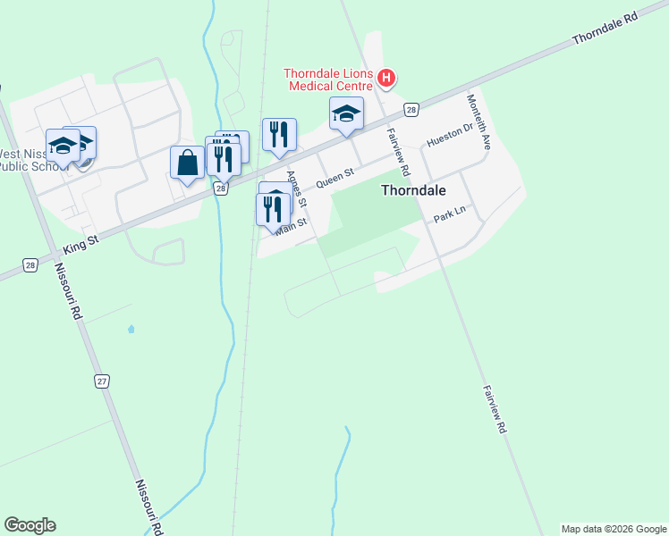 map of restaurants, bars, coffee shops, grocery stores, and more near 191 Foxborough Place in Thorndale