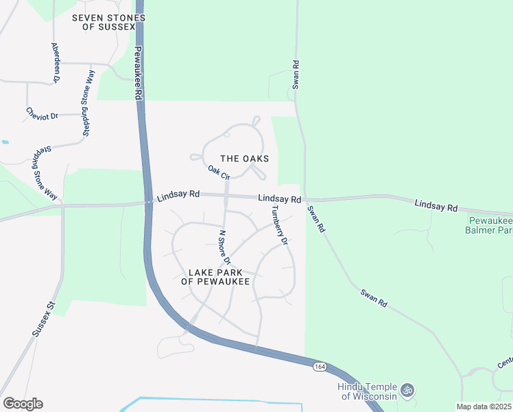 map of restaurants, bars, coffee shops, grocery stores, and more near 1116 Stony Meadow Court in Pewaukee