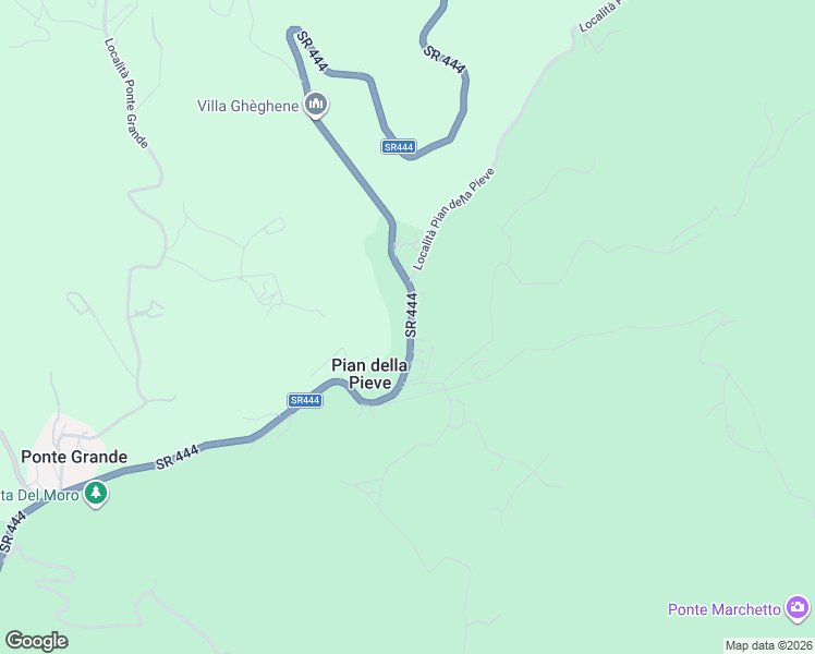 map of restaurants, bars, coffee shops, grocery stores, and more near Strada Regionale 444 in Pian della Pieve
