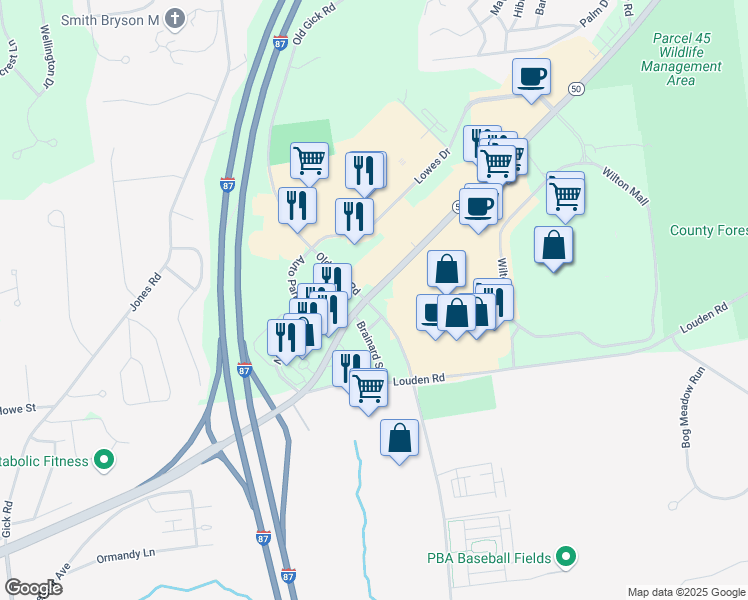map of restaurants, bars, coffee shops, grocery stores, and more near 3031 Route 50 in Saratoga Springs