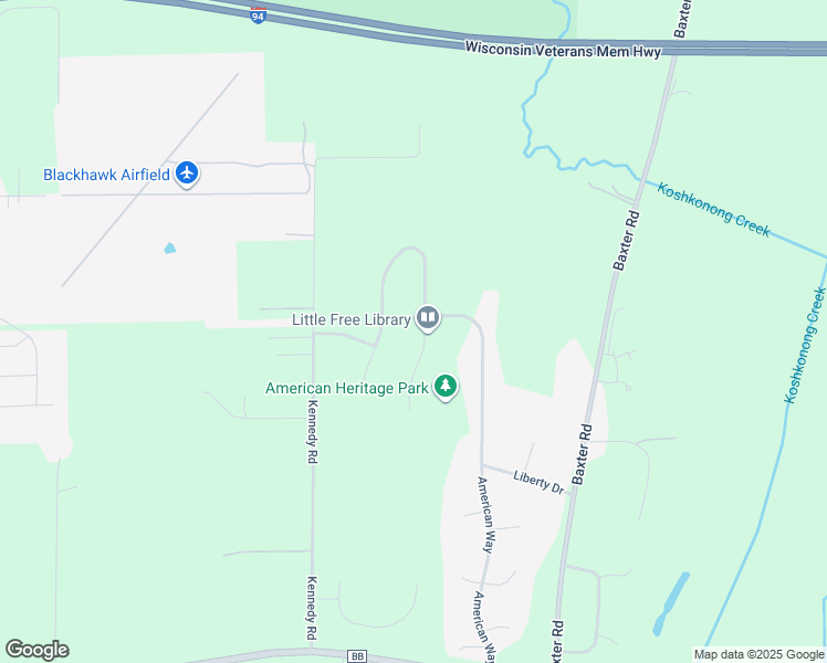 map of restaurants, bars, coffee shops, grocery stores, and more near 4594 American Way in Cottage Grove