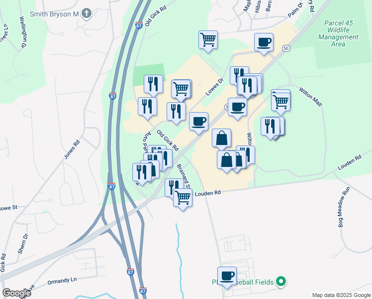 map of restaurants, bars, coffee shops, grocery stores, and more near 3031 Route 50 in Saratoga Springs