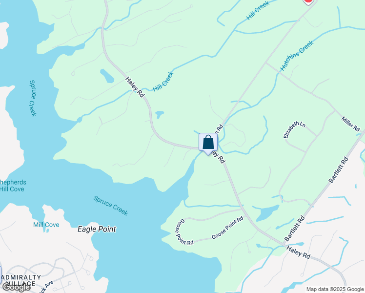 map of restaurants, bars, coffee shops, grocery stores, and more near 299 Haley Road in Kittery