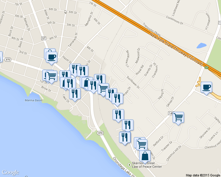 map of restaurants, bars, coffee shops, grocery stores, and more near 102 Pearl Street in Liverpool