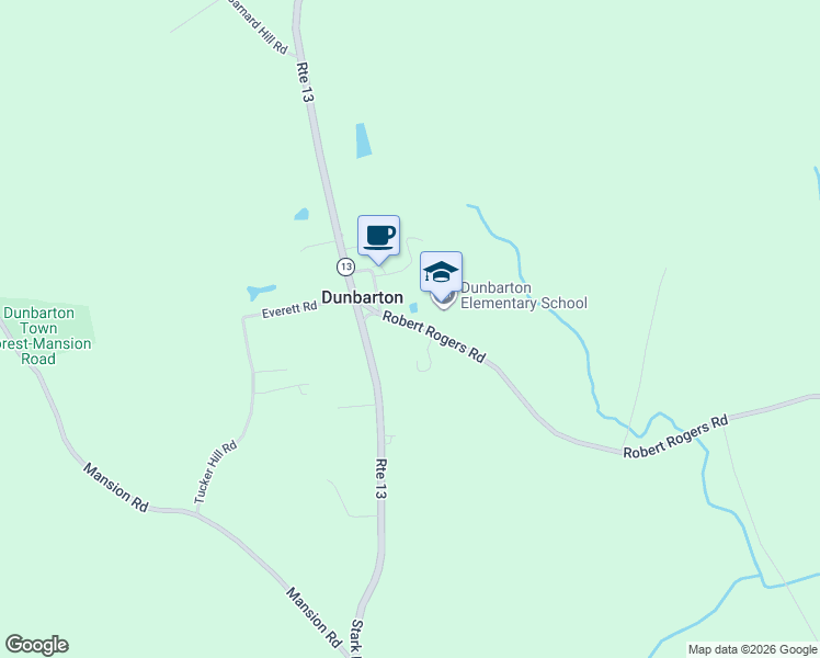 map of restaurants, bars, coffee shops, grocery stores, and more near 6 Stark Highway South in Dunbarton