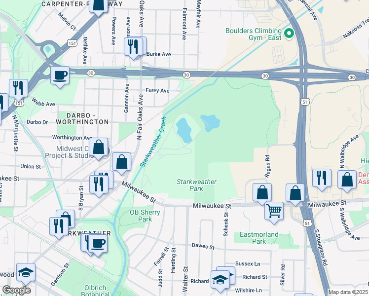 map of restaurants, bars, coffee shops, grocery stores, and more near in Madison