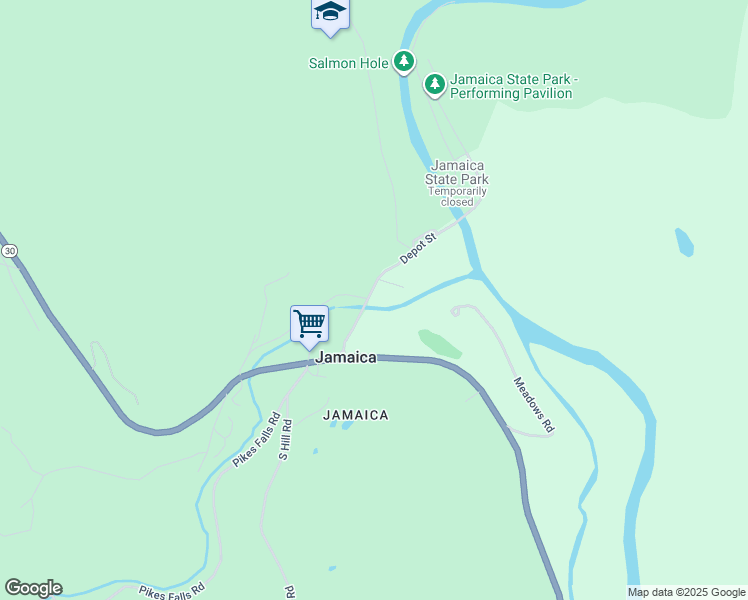 map of restaurants, bars, coffee shops, grocery stores, and more near 153 Depot Street in Jamaica