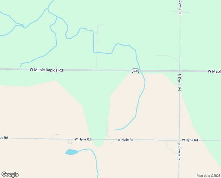 map of restaurants, bars, coffee shops, grocery stores, and more near 3553 West Maple Rapids Road in Saint Johns