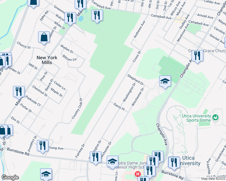 map of restaurants, bars, coffee shops, grocery stores, and more near 140 Cross Street in Yorkville